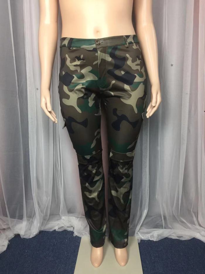 Plus Size Camo Green High Waisted Cargo Pants US 8.90 www.lover