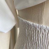 Plus Size White Half Sleeve Tie Crop Top and High Waist Loose Pants 2PCS Set
