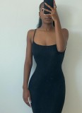 Black Cami Sleeveless Slim Fit Maxi Dress