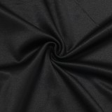 Black Rhinestone O-Neck Short Sleeves Mini Slinky Dress