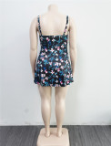 Plus Size Floral Print Sleeveless Cami Mini Loose Dress
