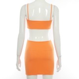 Orange Cami Sleeveless Cut Out Mini Dress