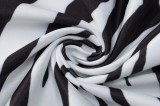 Zebra Print White Halter Sleeveless Crop Top and Slit Maxi Skirt 2PCS Set