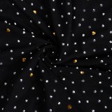 Black Rhinestone O-Neck Sleeveless Slit Maxi Dress