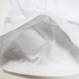 Plus Size Letter Print White Short Sleeves Tee and Black Mesh Pants 2PCS Set