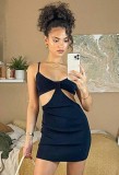 Black Cami Sleeveless Cut Out Mini Dress