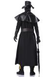 Mens Plague Crow Doctor Cosplay Bird Costume Black Clack Robe 7Pcs Set