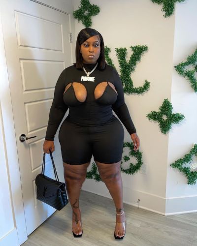 Plus Size Sexy Hollow Out Tight Rompers