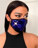 Blue Breathable Shiny Print Facewear