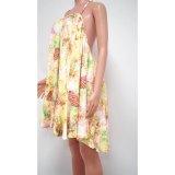 Floral Print Cami Halter V-Neck Loose Mini Dress