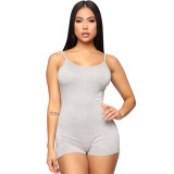 Solid Color Sleeveless Cami Slim Fit Romper