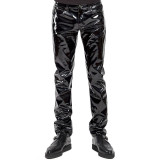 Men'S  Erotic Lingerie High-Gloss Patent Leather Trousers Bar NightStage Costumes