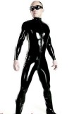 Men Patent Leather One-Piece Lingerie Jumpsuit
