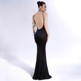 Elegant Cami Backless Slim Fit Maxi Dress
