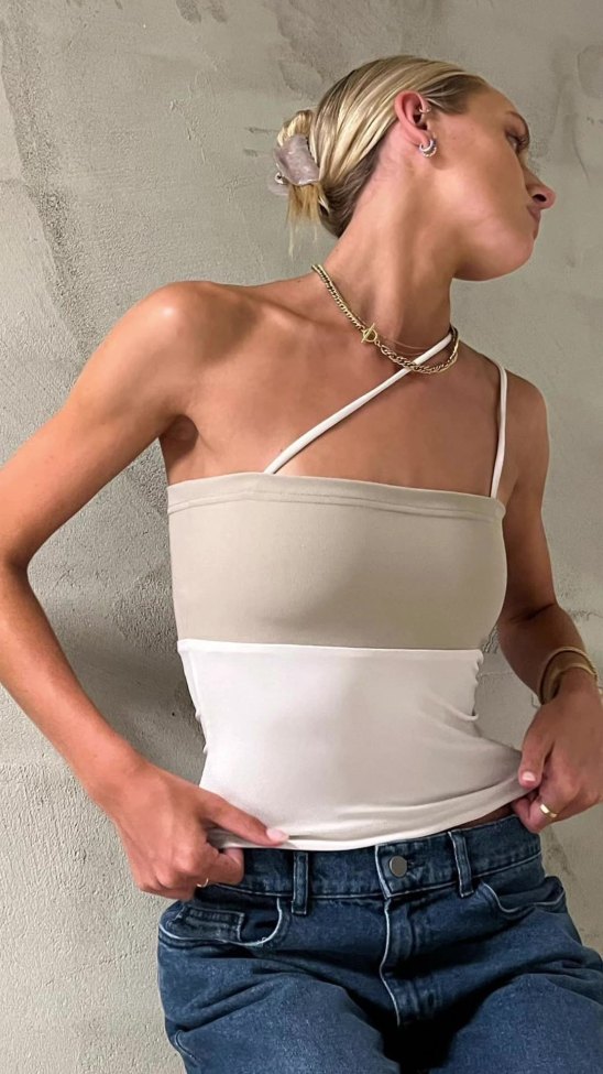Contrast Color Sleeveless Cami Slim Vest