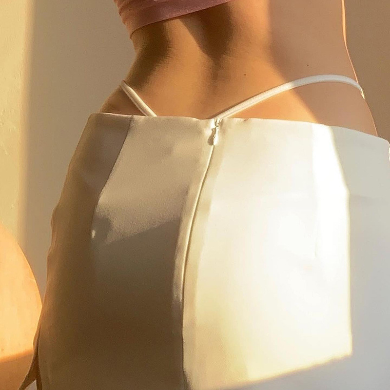 Low Wasit Slit Mini Skirt