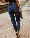Studded High Waist Trendy Jeans