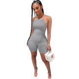 Cami Halter Rib Backless Bodycon Rompers
