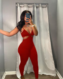 Backless Solid Color Cami Sheath Jumpsuit