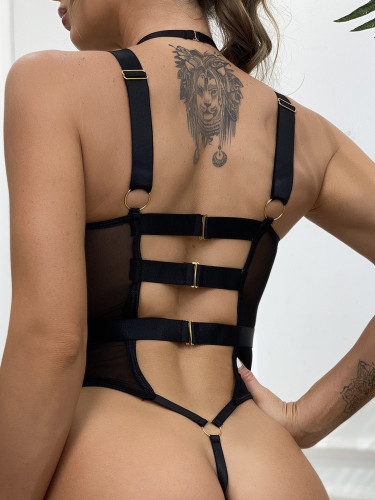Sexy See Through Mesh Nightclub Lingerie Bodysuit