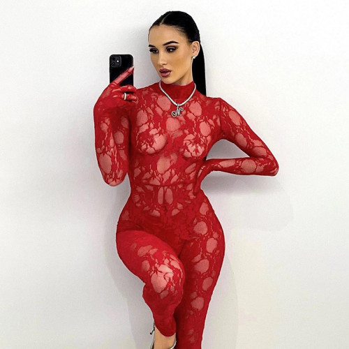Sexy See Through Mesh Jumpsuit