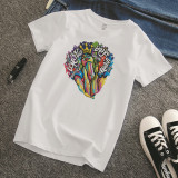 Customized Logo Cotton T-Shirt Round Neck Short Sleeve Graphic Top
