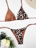 Sexy Leopard Contrast Bikini Set