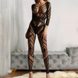 Sexy Hollow Out Black Body Stocking Lingerie