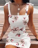 Floral Print Elasticated Cami Mini Dress