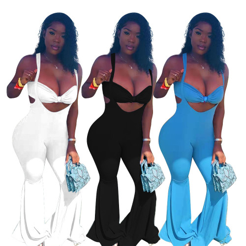 Plus Size Strapless Bra and Suspender Flare Pants 2PCS Set