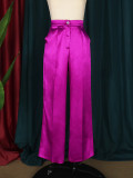 Solid Straight Wide Leg Loose Long Pants