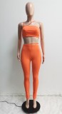 Cami Sleeveless Crop Top and Tight Pants 2PCS Set