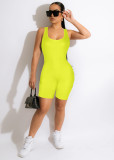 Solid Color Sleeveless Slim Fit Tank Jumpsuit