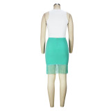 Tank and Irregular Tassel Skirts 2PCS Set