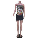 Bandeau Top and Skirt Print Fashion 2PCS Set