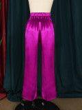Solid Straight Wide Leg Loose Long Pants