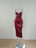 Silk Beaded Cami Long Dress