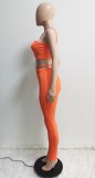 Cami Sleeveless Crop Top and Tight Pants 2PCS Set