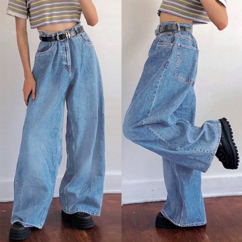 High Waist Straight Loose Jeans