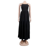 Black Knotted Cami Loose Dress