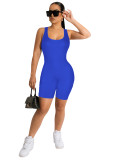 Solid Color Sleeveless Slim Fit Tank Jumpsuit