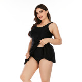 Plus Size Black Cut Out One Piece Swimwear