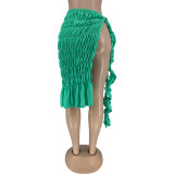 Elasticated Shirring Slit Skirt