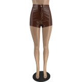 Summer Trendy PU Leather Shorts