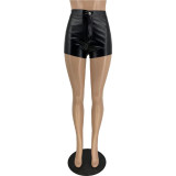 Summer Trendy PU Leather Shorts