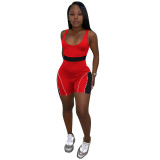 Contrast Panel Tight Sports Rompers