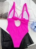 Solid Moulded Up One Piece Swimsuit