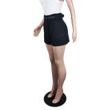 High Waist Pocket Shorts with Belt