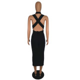 Black Low Back Maxi Dress