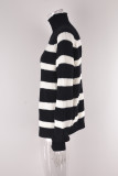 Plus Size Stripe Long Sleeve Pullover Sweater